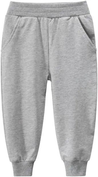 Cotton Casual Sweatpants Girls Elastic Waist Side Pockets Yellow Joggers Loose Fit Soft Cotton Blend Activewear Sports