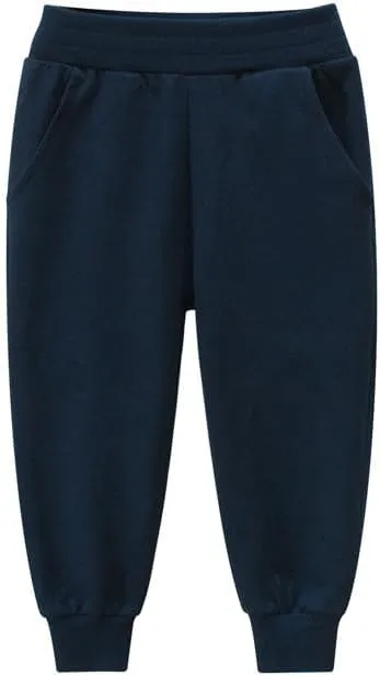 Cotton Casual Sweatpants Girls Elastic Waist Side Pockets Yellow Joggers Loose Fit Soft Cotton Blend Activewear Sports