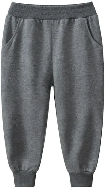 Cotton Casual Sweatpants Girls Elastic Waist Side Pockets Yellow Joggers Loose Fit Soft Cotton Blend Activewear Sports