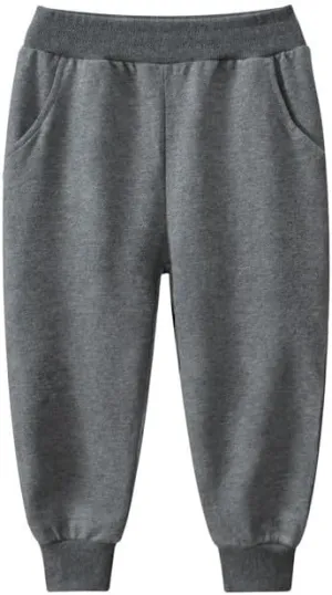 Cotton Casual Sweatpants Girls Elastic Waist Side Pockets Yellow Joggers Loose Fit Soft Cotton Blend Activewear Sports