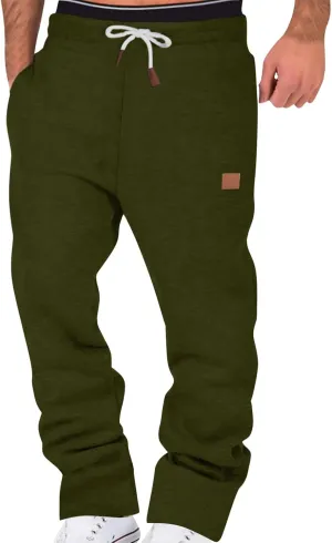 Cotton Joggers for Men Drawstring Sweatpants Workout Athletic Running Pants