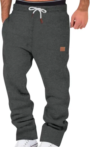 Cotton Joggers for Men Drawstring Sweatpants Workout Athletic Running Pants