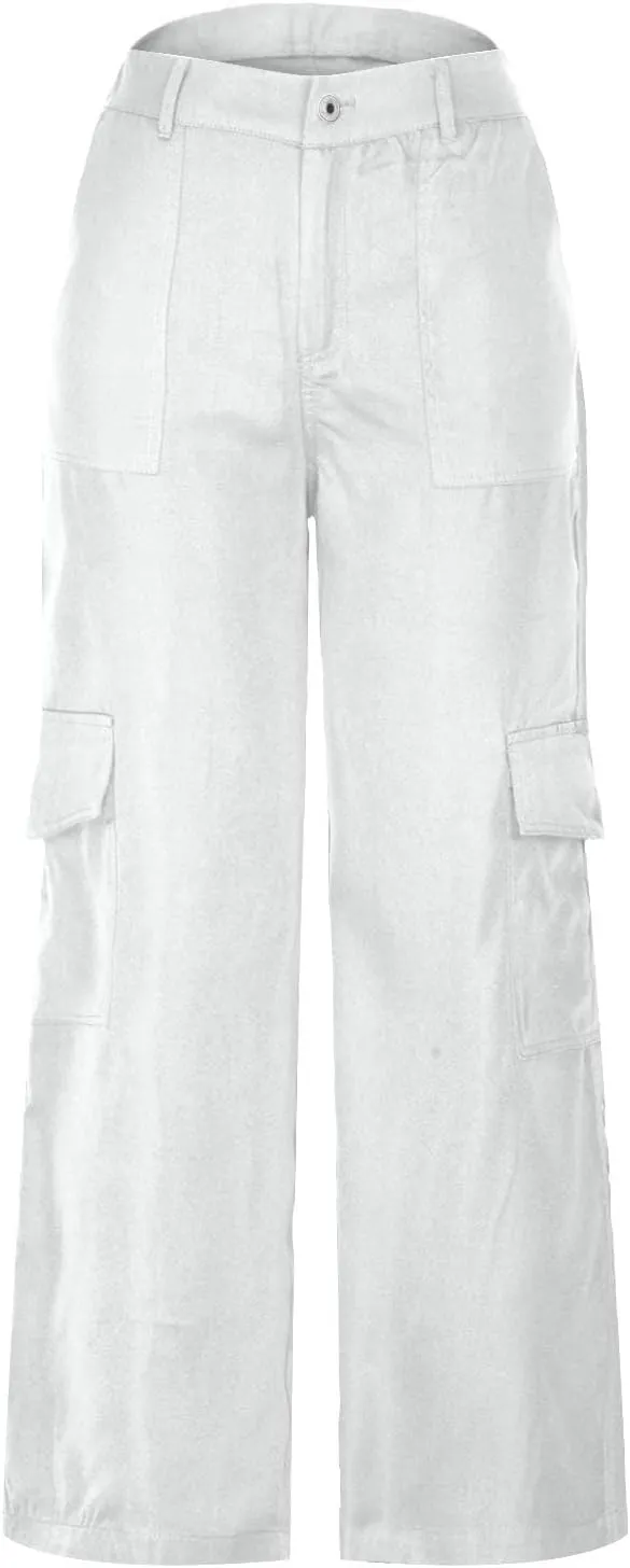 Cute Pants Womens Plus Size Cargo Pants Relax Fit Straight Bootcut Wide Leg Trousers Y2K Teen Girls Trendy Streetwear