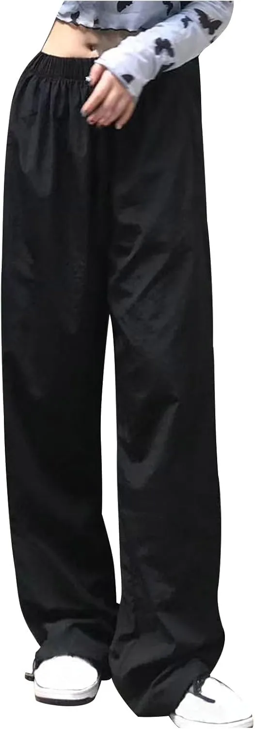 Cute Pants Womens Plus Size Cargo Pants Relax Fit Straight Bootcut Wide Leg Trousers Y2K Teen Girls Trendy Streetwear