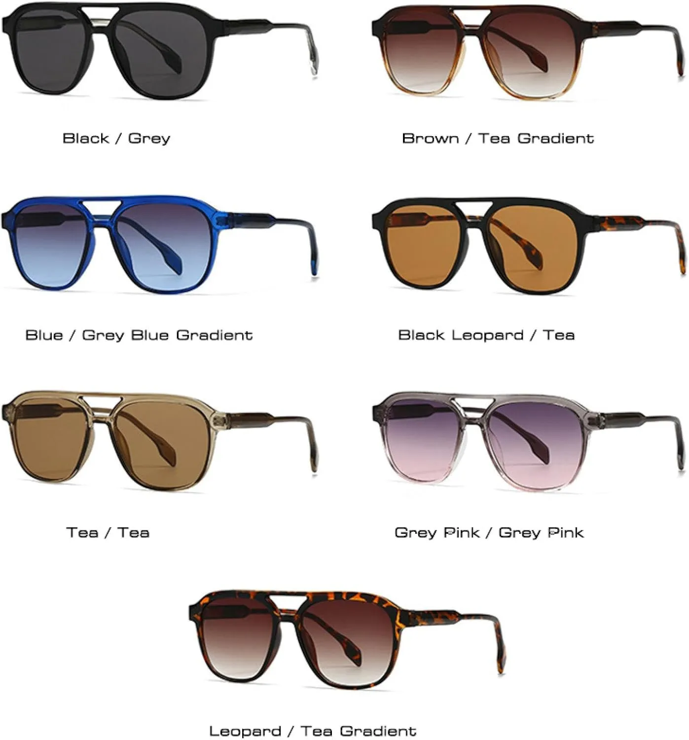 Double Bridges Women Luxury Sunglasses Retro Men Gradient Shades Uv400 Sun Glasses