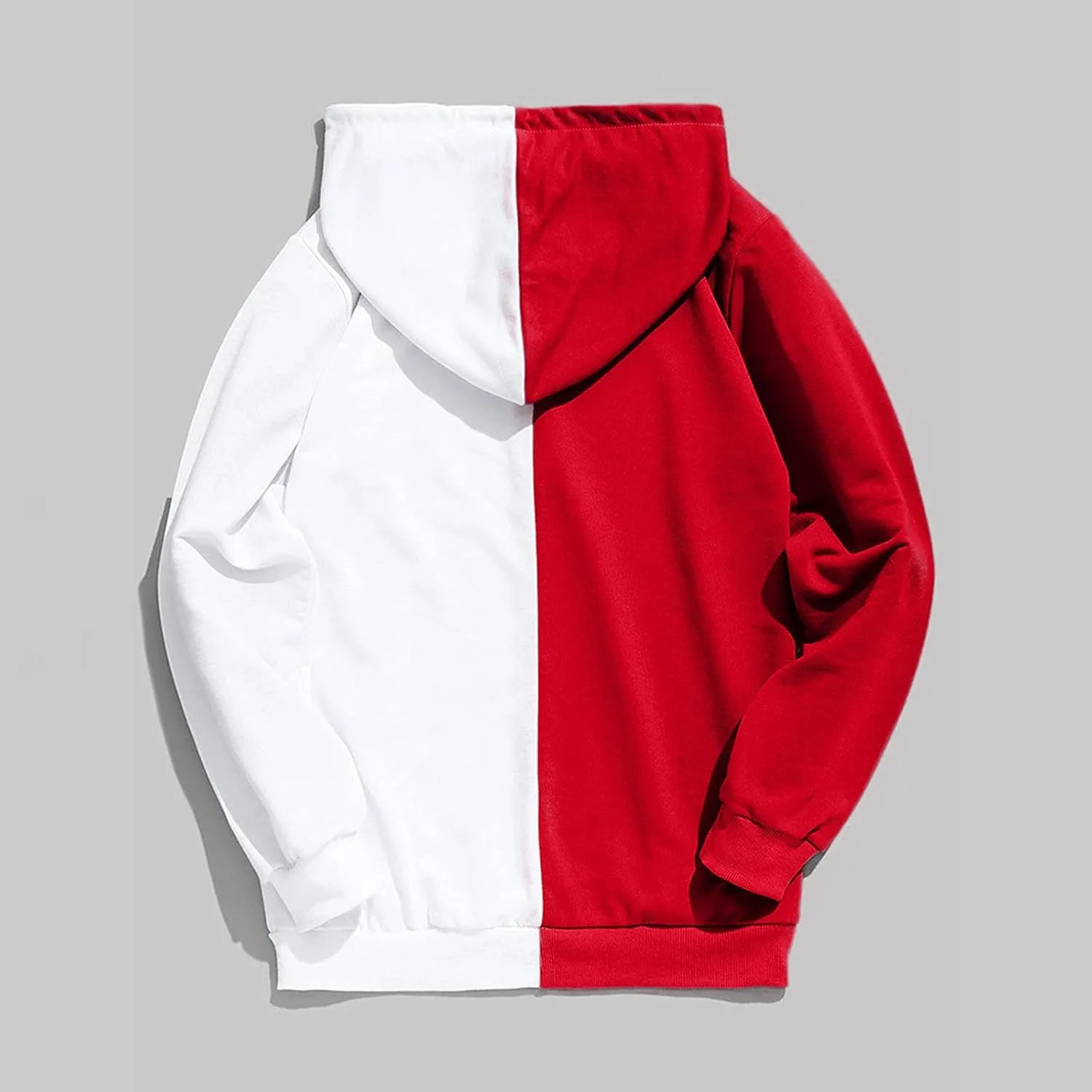 DuDubaby Mens Casual Patchwork Slim Fit Hoodie Outwear Blouse Sweatshirt Long Sleeves