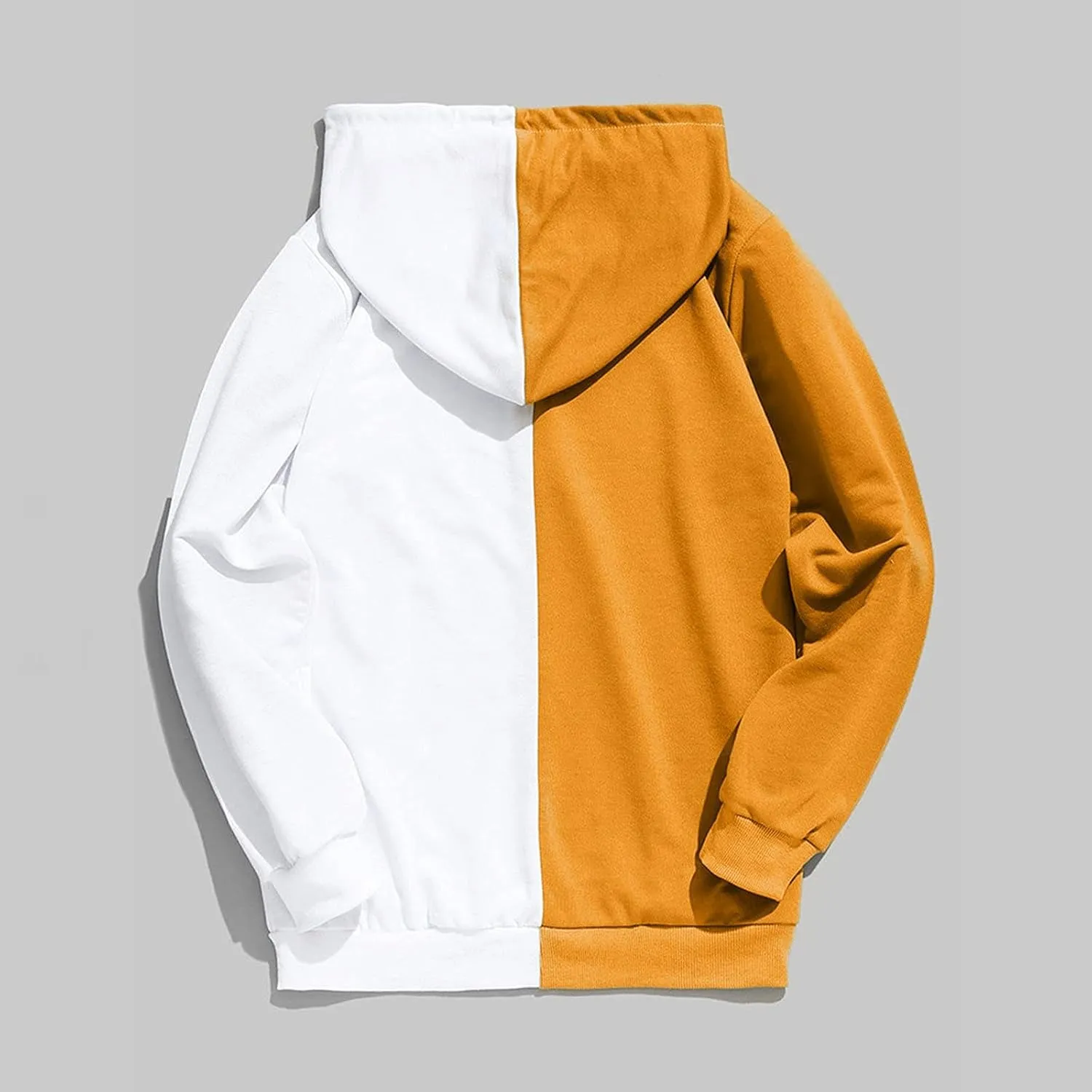 DuDubaby Mens Casual Patchwork Slim Fit Hoodie Outwear Blouse Sweatshirt Long Sleeves