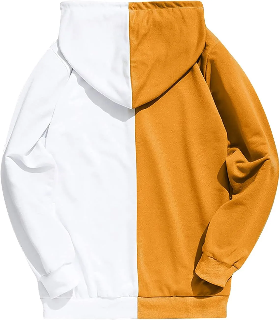 DuDubaby Mens Casual Patchwork Slim Fit Hoodie Outwear Blouse Sweatshirt Long Sleeves