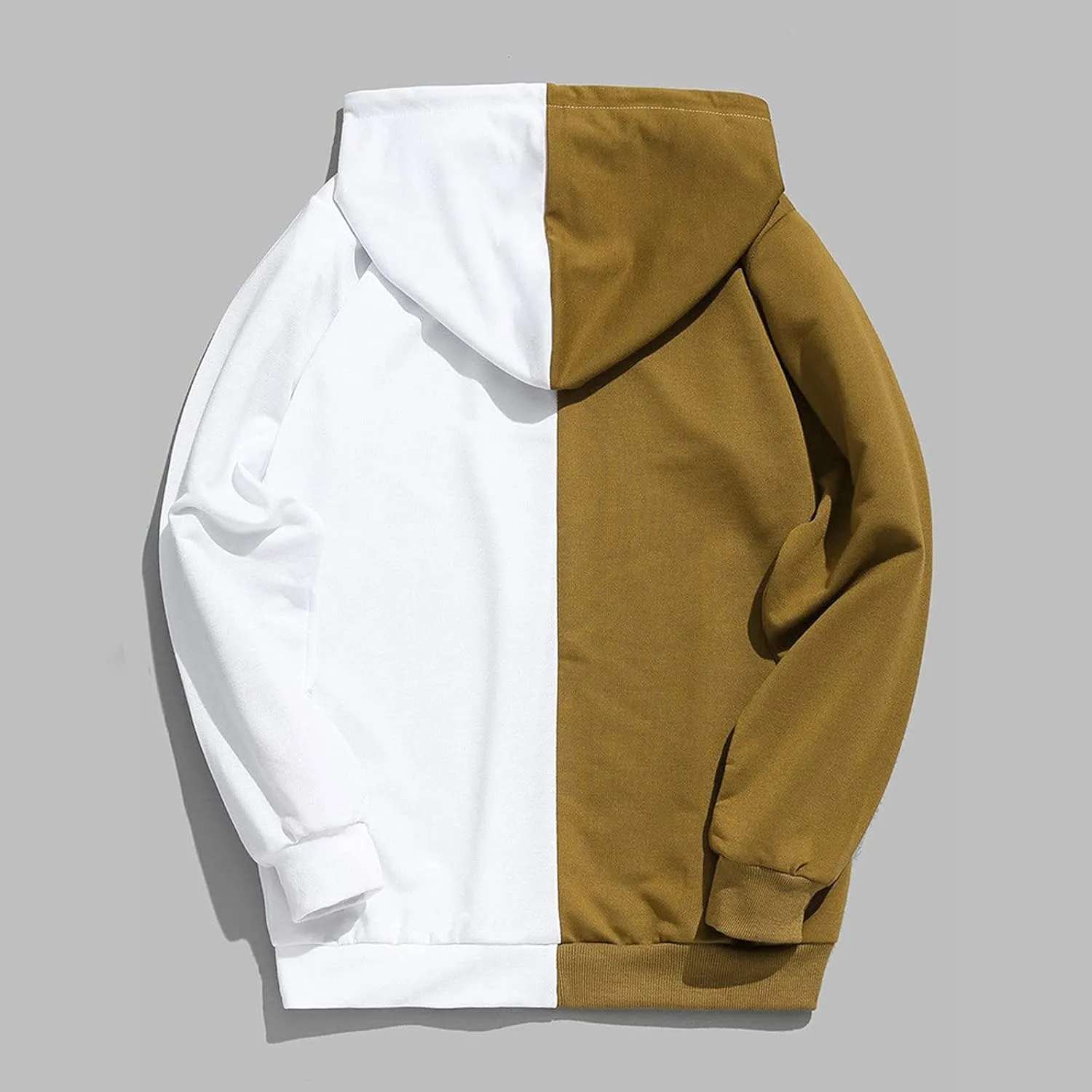 DuDubaby Mens Casual Patchwork Slim Fit Hoodie Outwear Blouse Sweatshirt Long Sleeves