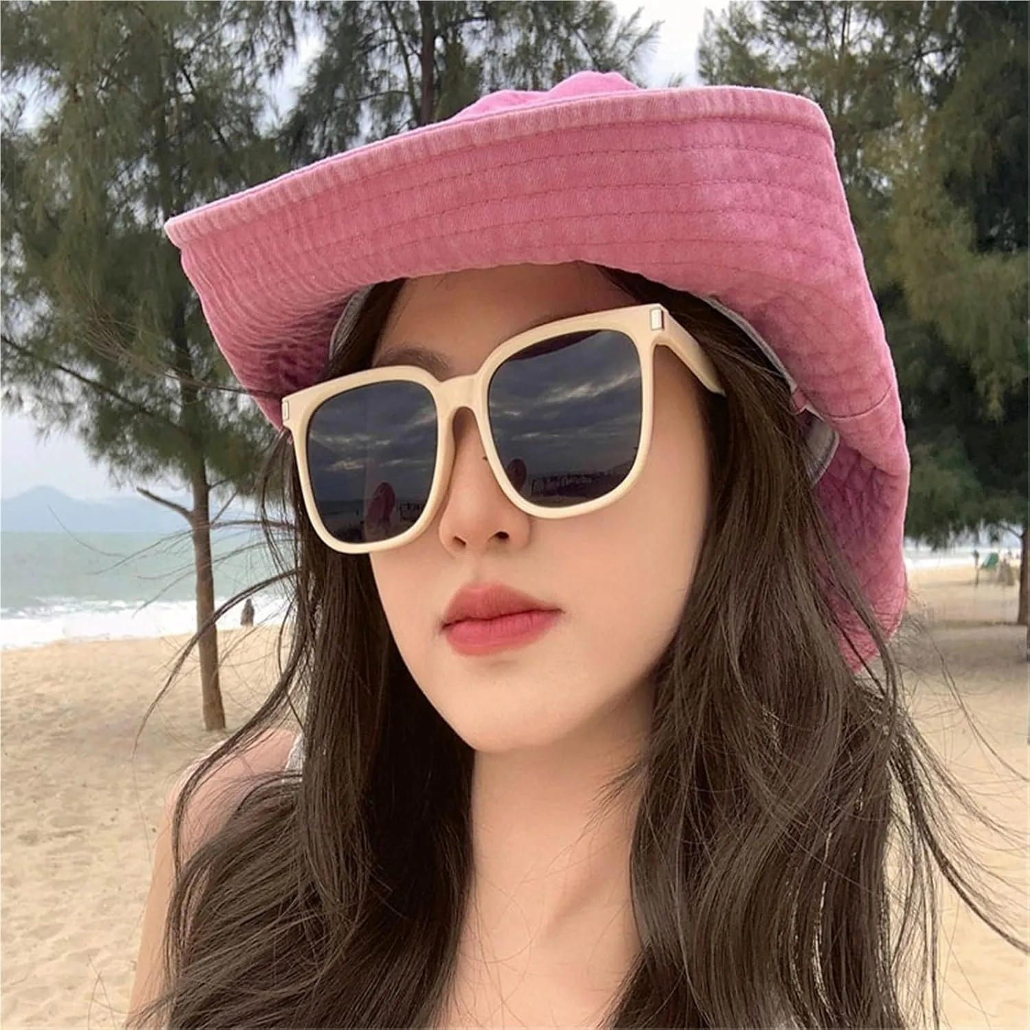 Fashion Large Square Frame UV400 Men And Women Sunglasses Outdoor Driving Vacation Party Photo Beach Sun Glasses