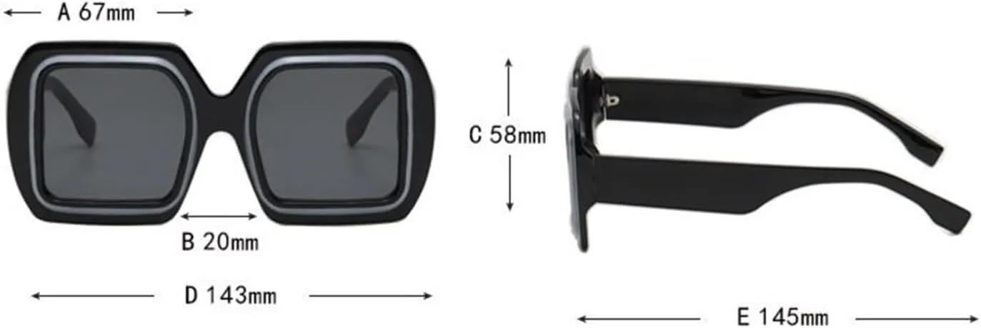Fashion Personality Square Large Frame Men And Women Vacation Street Shooting Polarized Sunglasses