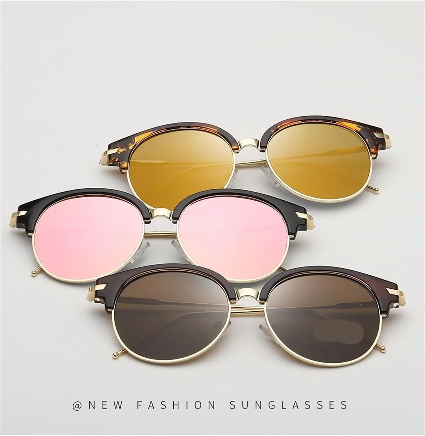 Fashion Round Metal Frame Men And Women Sunglasses Outdoor Driving Party Decoration Vacation Sun Glasses