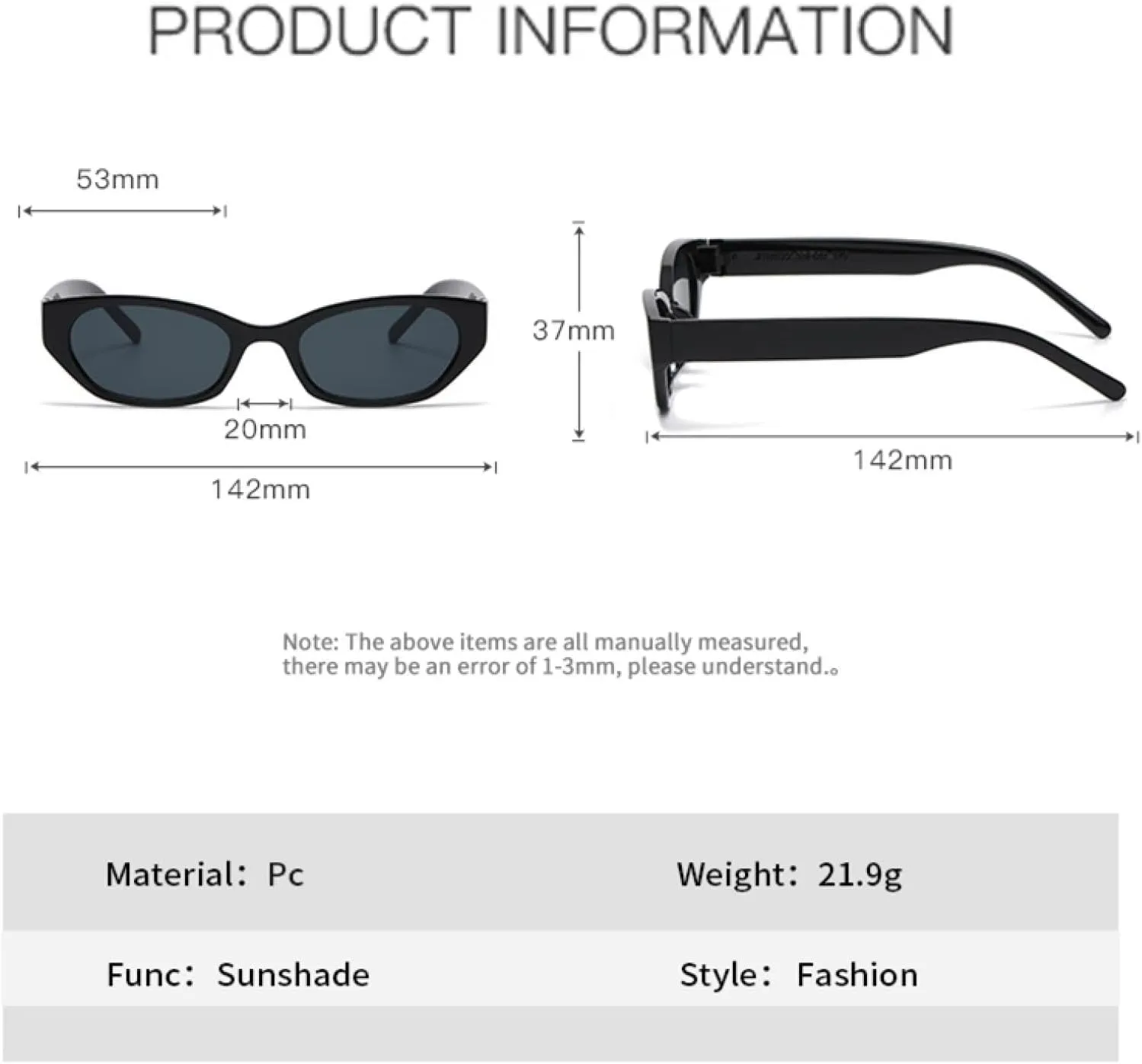 Fashion Small Border Cat Eye Sunglasses for Women's Men Outdoor Sports Uv400 Trendy