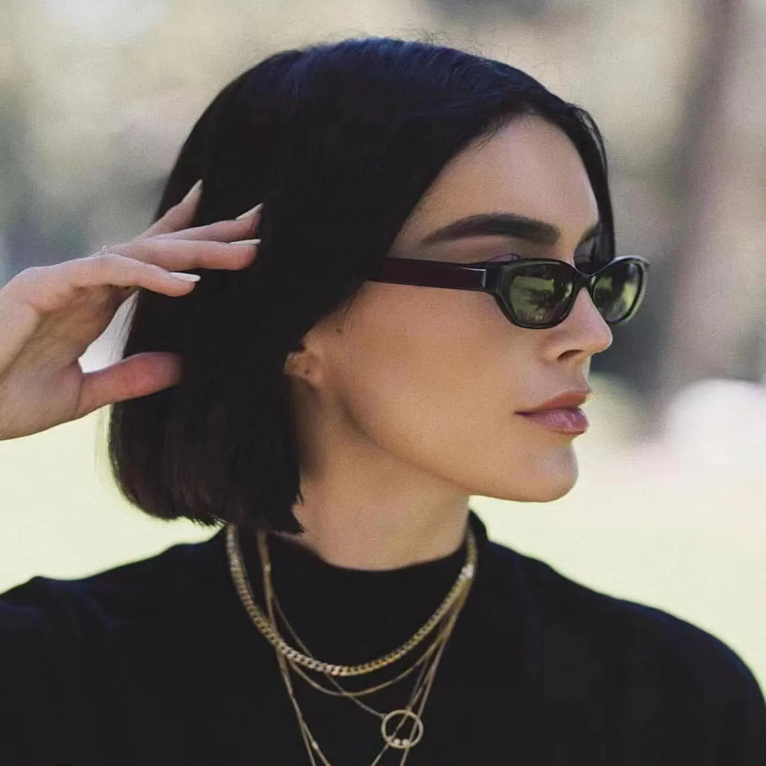 Fashion Small Border Cat Eye Sunglasses for Women's Men Outdoor Sports Uv400 Trendy