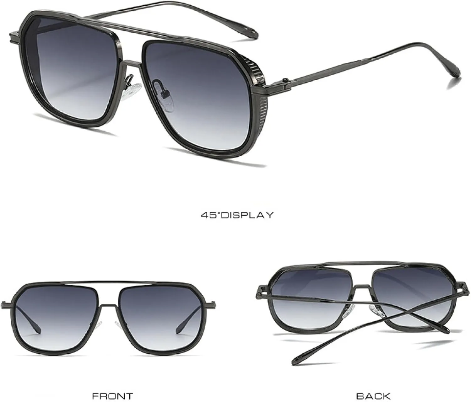 Fashion Sunglasses Women and Men Vintage Luxury Double Bridge Sun Glasses Ladies Driving Shades Uv400