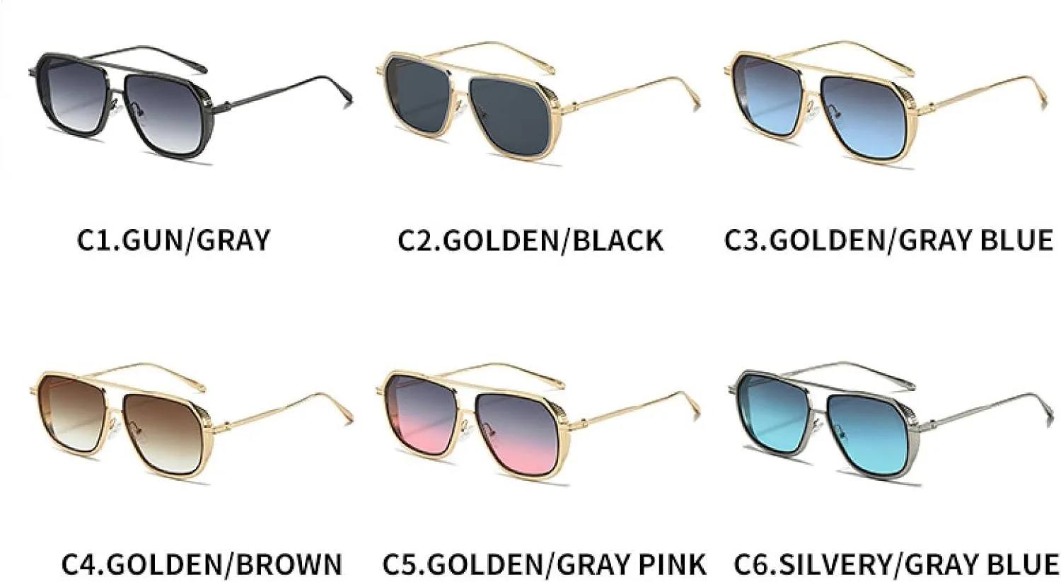Fashion Sunglasses Women and Men Vintage Luxury Double Bridge Sun Glasses Ladies Driving Shades Uv400