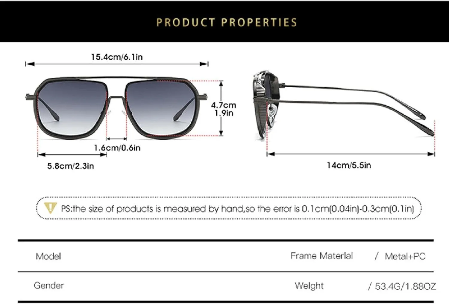 Fashion Sunglasses Women and Men Vintage Luxury Double Bridge Sun Glasses Ladies Driving Shades Uv400