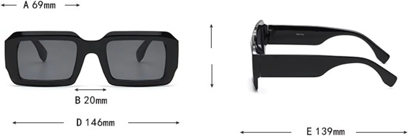 Fashion Wide Leg Small Square Frame Decorative Sunglasses Outdoor Driving Photo UV400 Vacation Men And Women Sun Glasses