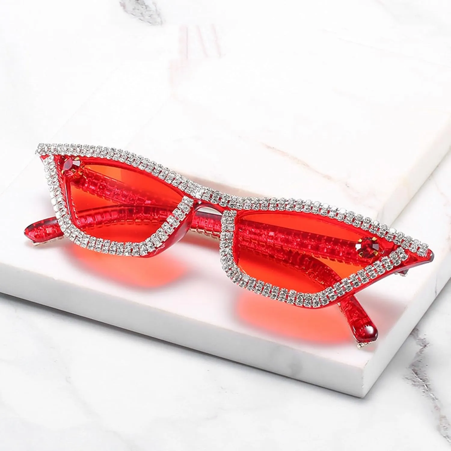 Fashion Women Diamond Sunglasses Vintage Small Rhinestone Cat Eye