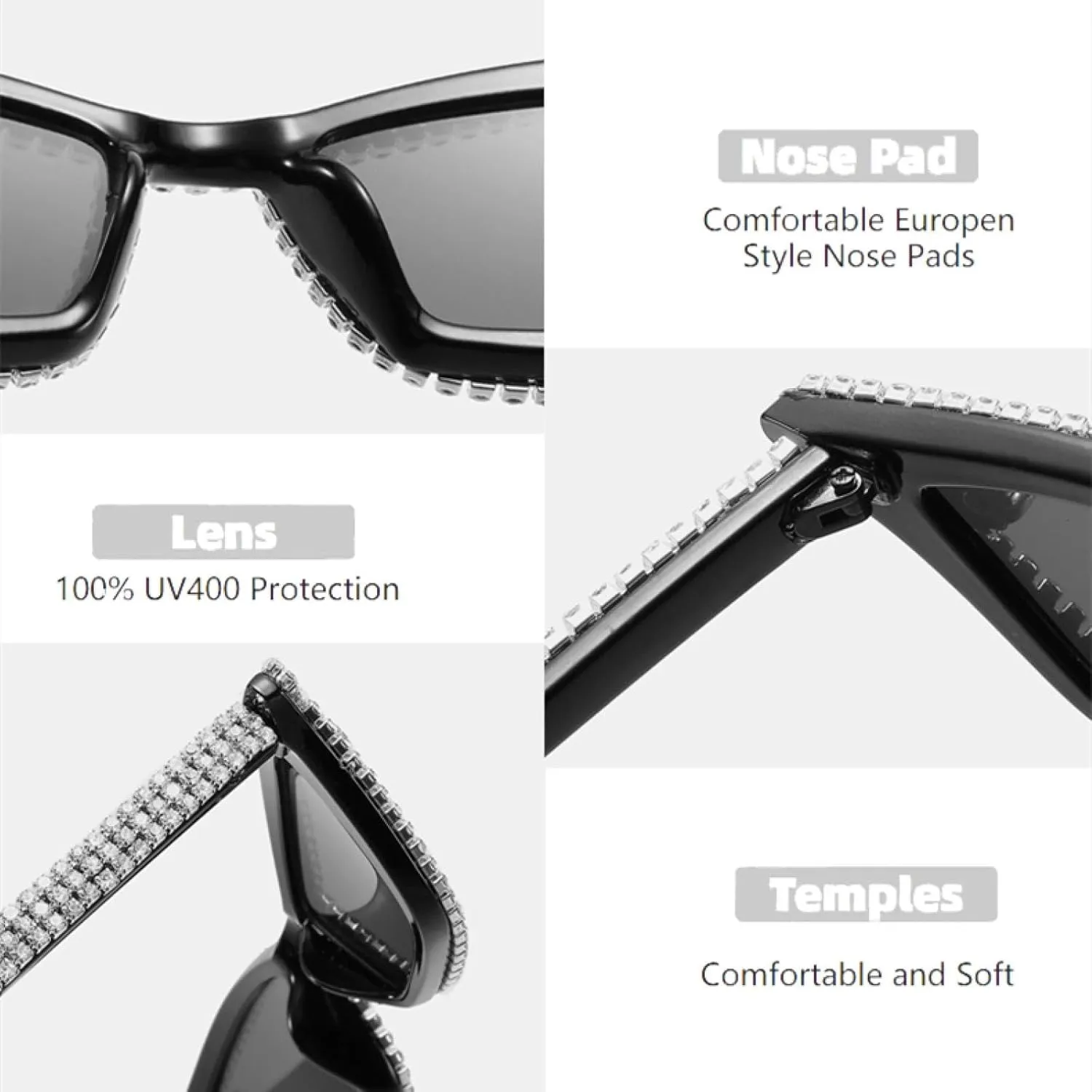 Fashion Women Diamond Sunglasses Vintage Small Rhinestone Cat Eye