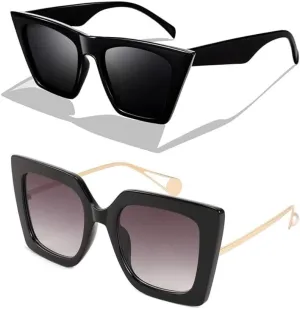 FEISEDY Vintage Square Cat Eye Sunglasses Women Trendy Cateye Sunglasses B2473 B2625