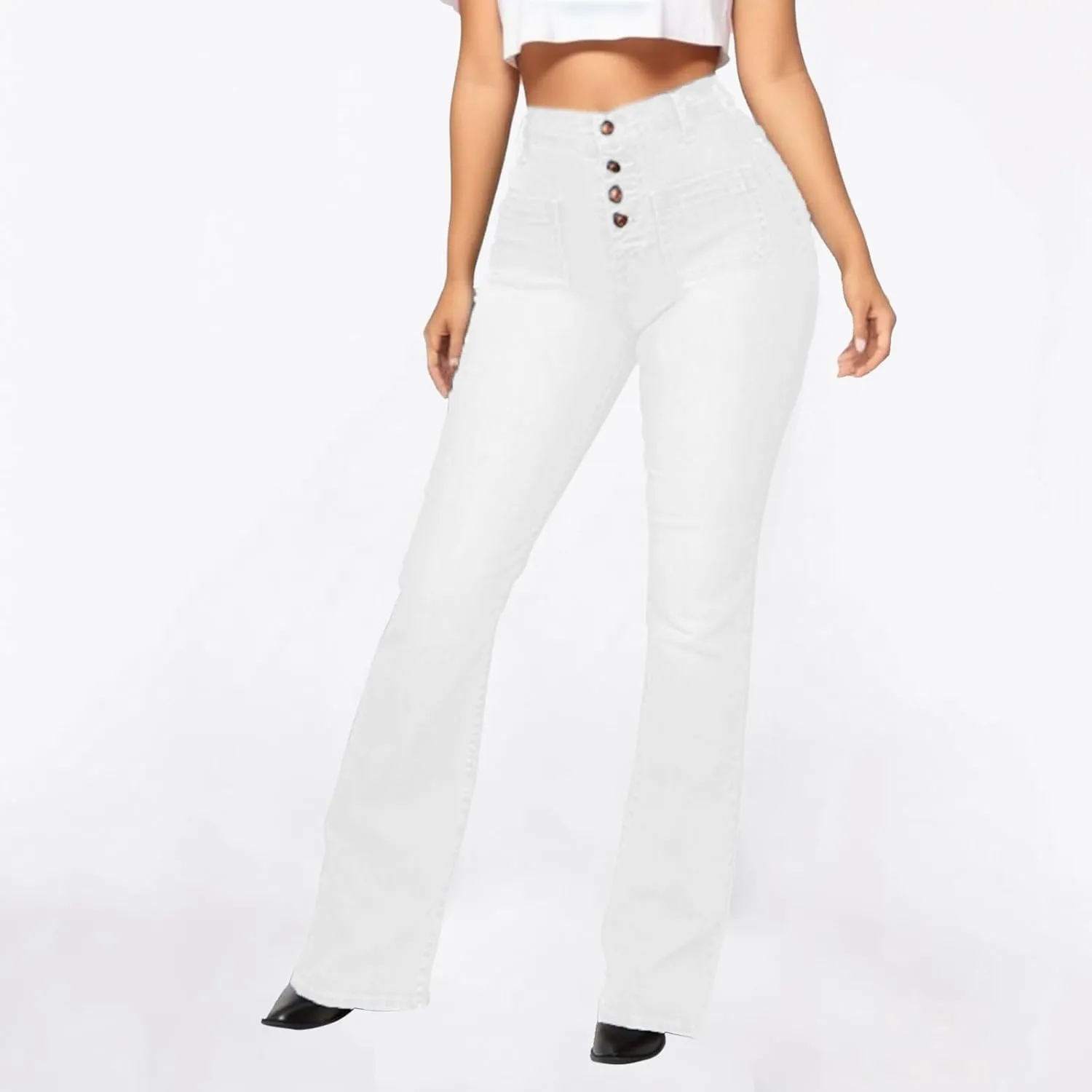 Flare Jeans for Women High Waisted Bell Bottom Jeans Stretch Slimming Denim Pants Vintage Stretch Wide Leg Jeans