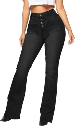 Flare Jeans for Women High Waisted Bell Bottom Jeans Stretch Slimming Denim Pants Vintage Stretch Wide Leg Jeans