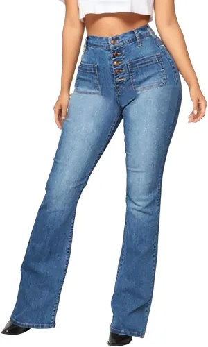 Flare Jeans for Women High Waisted Bell Bottom Jeans Stretch Slimming Denim Pants Vintage Stretch Wide Leg Jeans