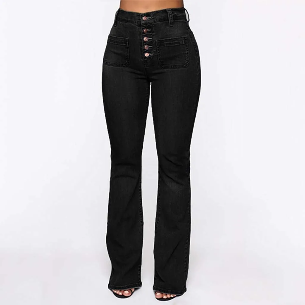 Flare Jeans for Women High Waisted Bell Bottom Jeans Stretch Slimming Denim Pants Vintage Stretch Wide Leg Jeans