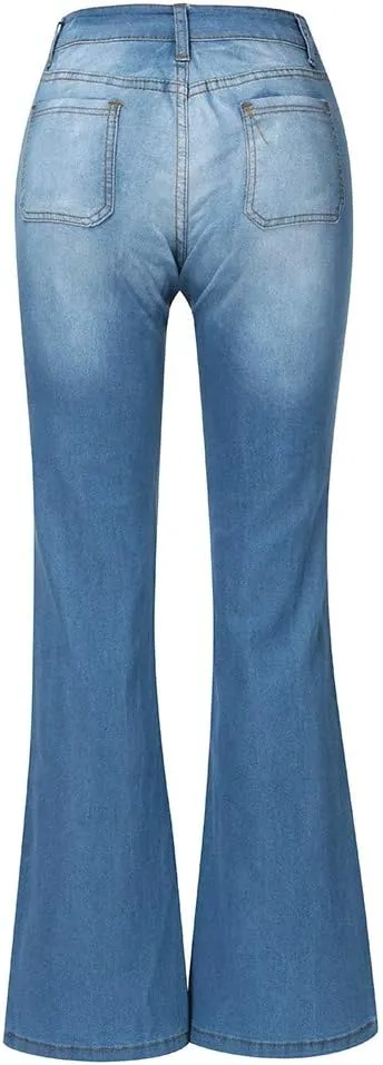 Flare Jeans for Women High Waisted Bell Bottom Jeans Stretch Slimming Denim Pants Vintage Stretch Wide Leg Jeans