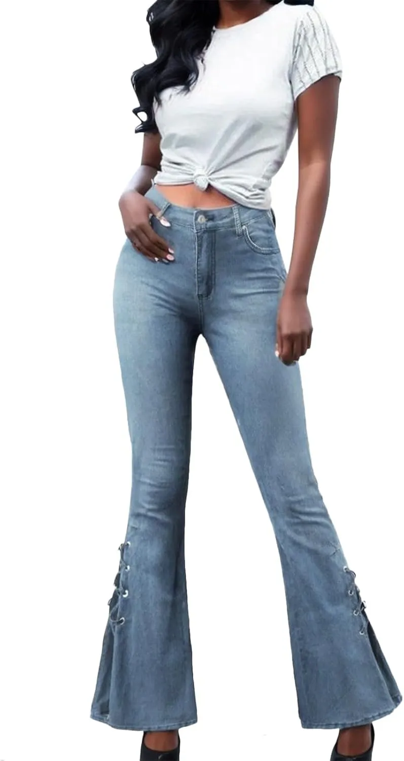 Flare Jeans for Women Women's Bootcut Bell Bottom Jeans High Waisted Stretch Slimming Bell Bottoms Jeans