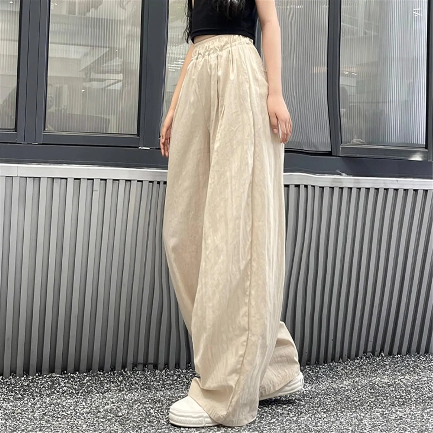 Girls Wide Leg Pants High Waisted Loose Straight Leg Trousers Kids Casual Palazzo Pants Relax Fit Baggy Pants Clothes