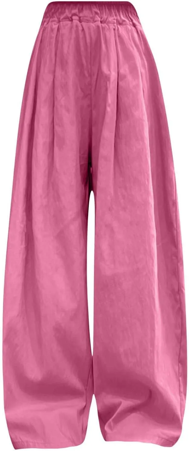 Girls Wide Leg Pants High Waisted Loose Straight Leg Trousers Kids Casual Palazzo Pants Relax Fit Baggy Pants Clothes