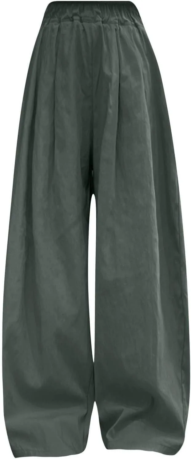Girls Wide Leg Pants High Waisted Loose Straight Leg Trousers Kids Casual Palazzo Pants Relax Fit Baggy Pants Clothes