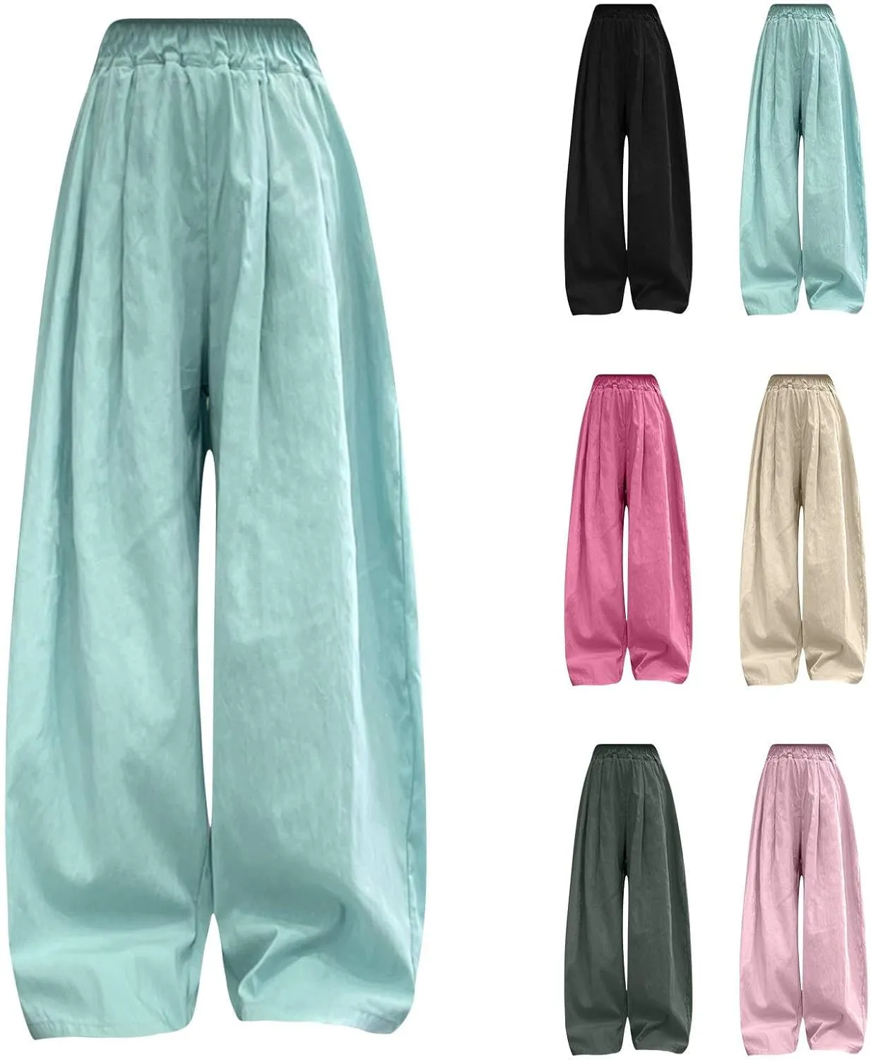 Girls Wide Leg Pants High Waisted Loose Straight Leg Trousers Kids Casual Palazzo Pants Relax Fit Baggy Pants Clothes
