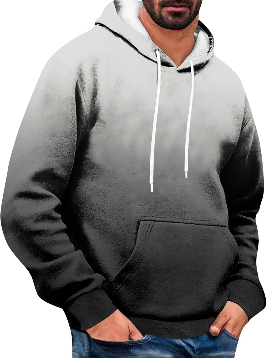 GOFULY Graphic Hoodies For Men Ethnic Floral​Print Oversized Sweatshirts Fall Long Sleeve Hoodies Pullover Winter Sweater