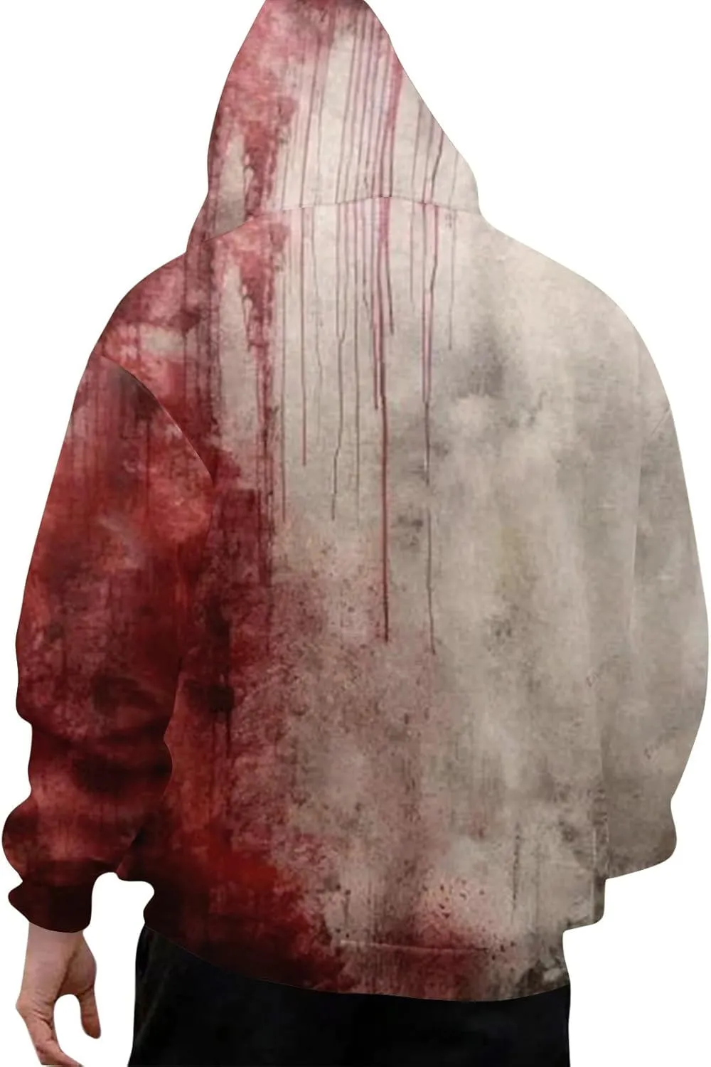GOFULY Halloween Sweatshirts For Men Funny Fall Hoodies Problem Solved Bloody Halloween Sweatshirts Long Sleeve Sweater