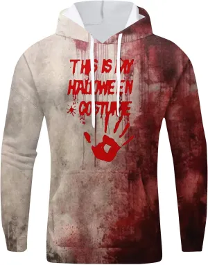 GOFULY Men'S Halloween Sweatshirts Fall Hoodies Problem Solved Bloody Halloween Winer Sweatshirts Long Sleeve Sweaters 2024