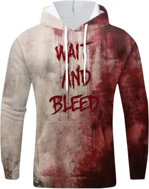 GOFULY Men'S Halloween Sweatshirts Fall Hoodies Problem Solved Bloody Halloween Winer Sweatshirts Long Sleeve Sweaters 2024