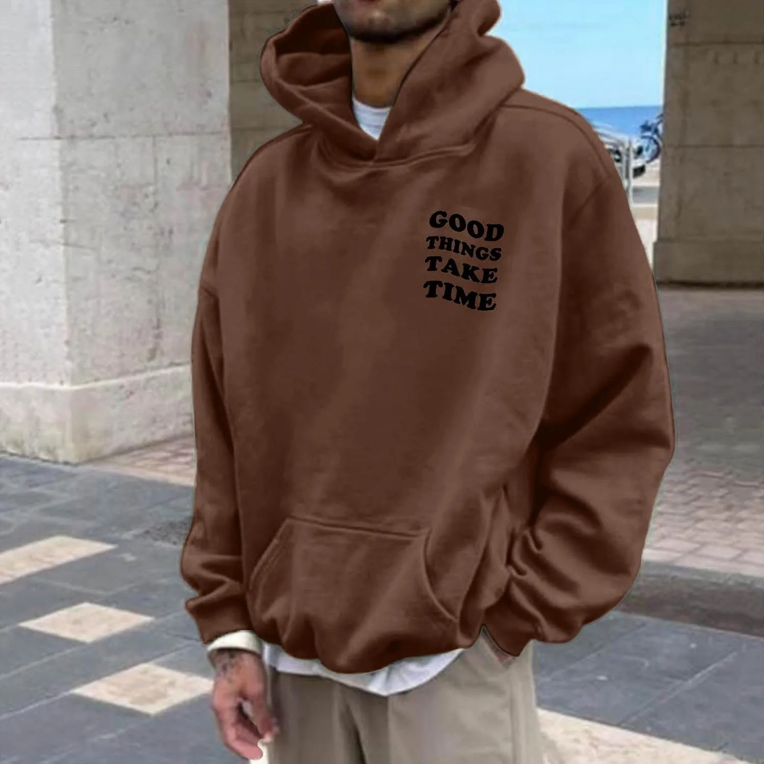 GOFULY Mens Sweatshirts Hoodies Fall Usa Letter Print Graphic Hoodies Lightweight Long Sleeve Hoodies Pullover Winter Shirts