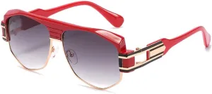 Gold Round Metal Frame Sunglasses Men Retro Style Women Red Lens Sun Glasses
