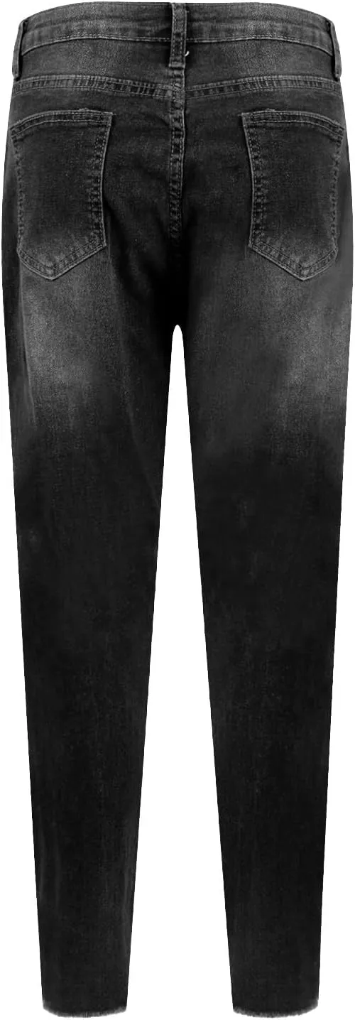 Gumipy Womens Skinny Jeans High Waisted Stretchy Ripped Jeans Trendy Tummy Control Jeggings Butt Lifting Distressed Jeans