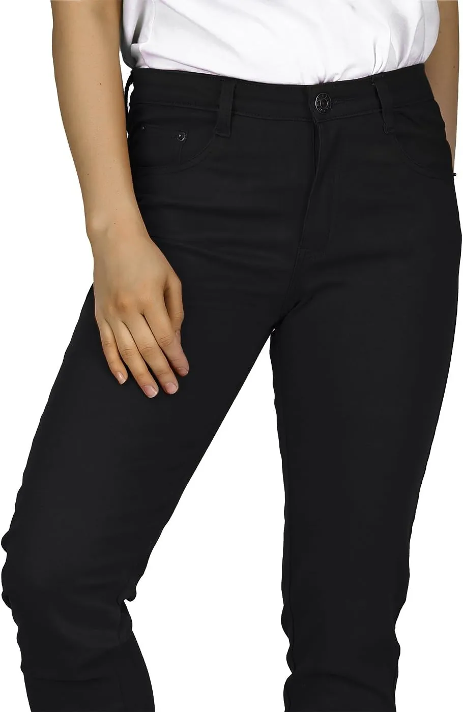 HDE Women's Mid-Rise Stretchy Denim Slim Fit Skinny Jeans