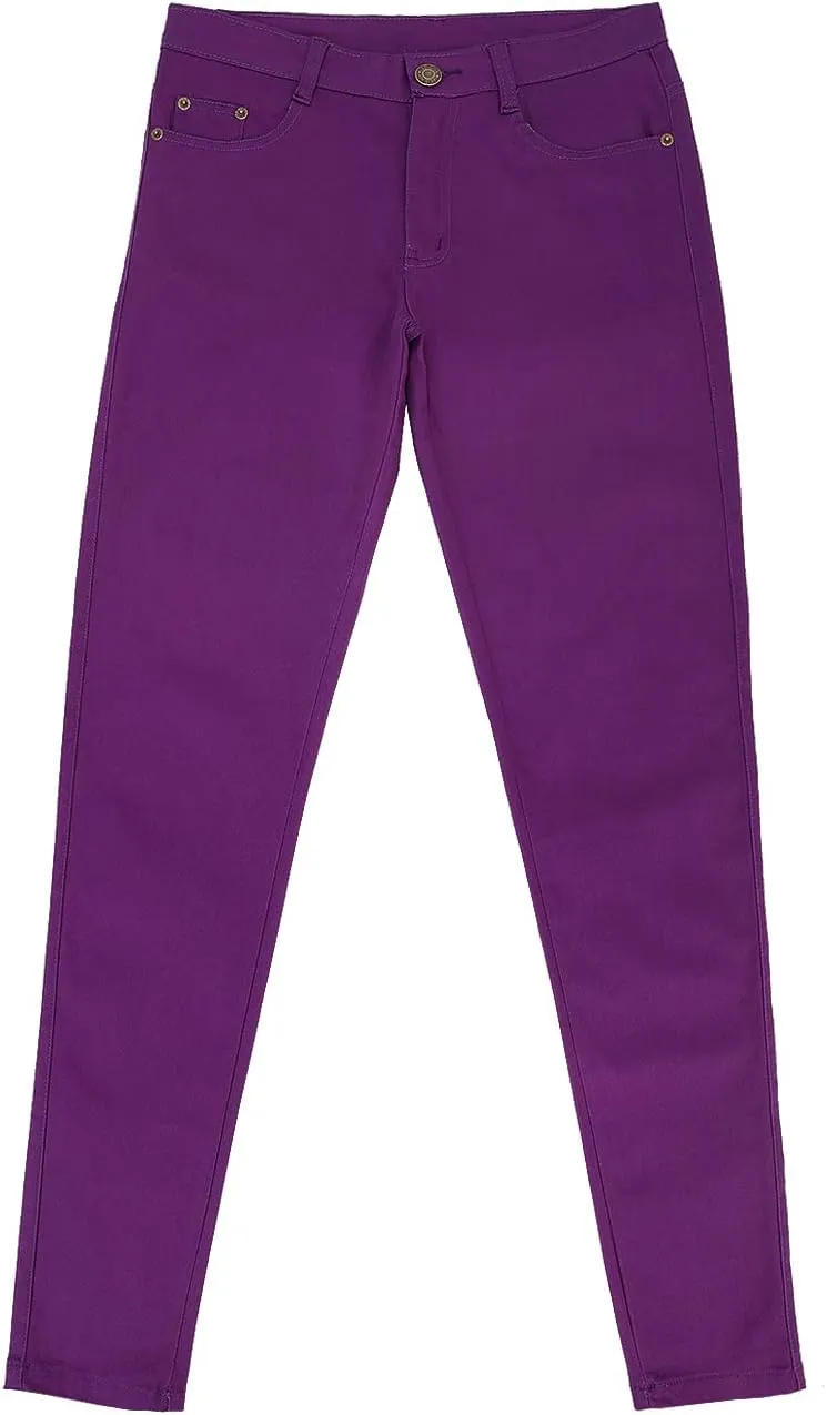 HDE Women's Mid-Rise Stretchy Denim Slim Fit Skinny Jeans