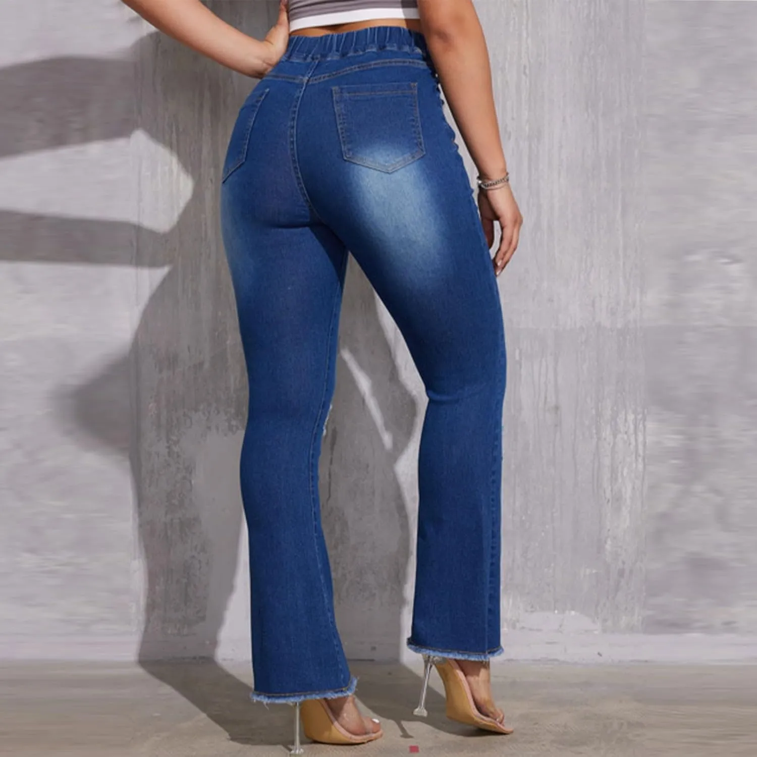 High Waisted Bell Bottom Jeans for Women Flare Jeans for Women Stretch Wide Leg Fashion Bell Bottom Jeans
