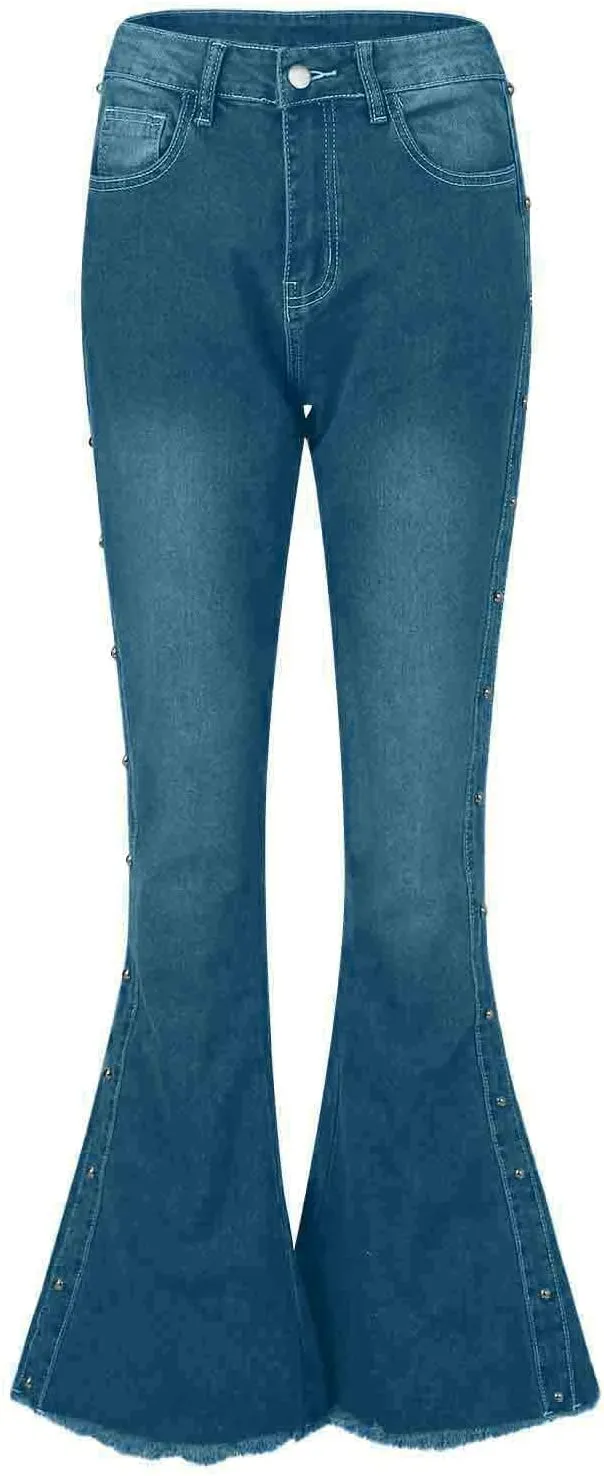 High Waisted Bell Bottom Jeans for Women Flare Jeans for Women Stretch Wide Leg Fashion Bell Bottom Jeans
