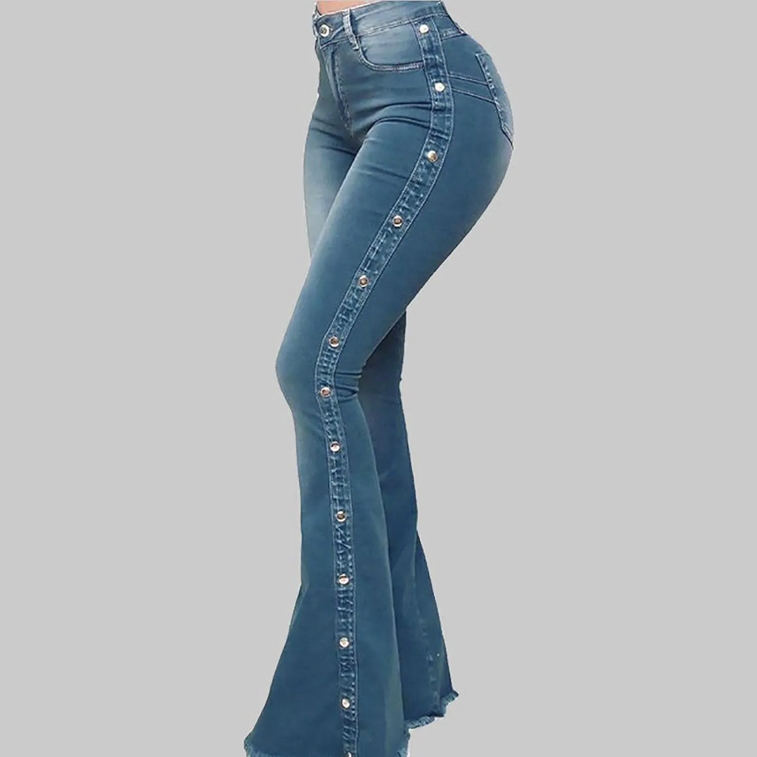 High Waisted Bell Bottom Jeans for Women Flare Jeans for Women Stretch Wide Leg Fashion Bell Bottom Jeans