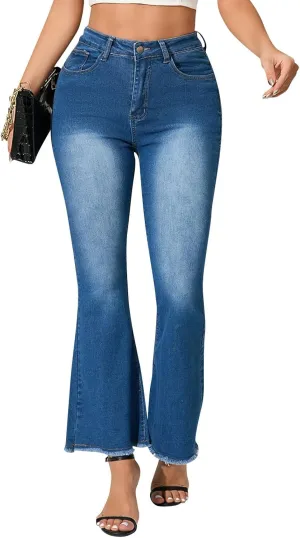 High Waisted Bell Bottom Jeans for Women Flare Jeans for Women Stretch Wide Leg Fashion Bell Bottom Jeans