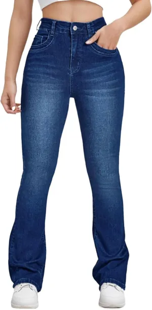 High Waisted Bell Bottom Jeans for Women Flare Jeans for Women Stretch Wide Leg Fashion Bell Bottom Jeans