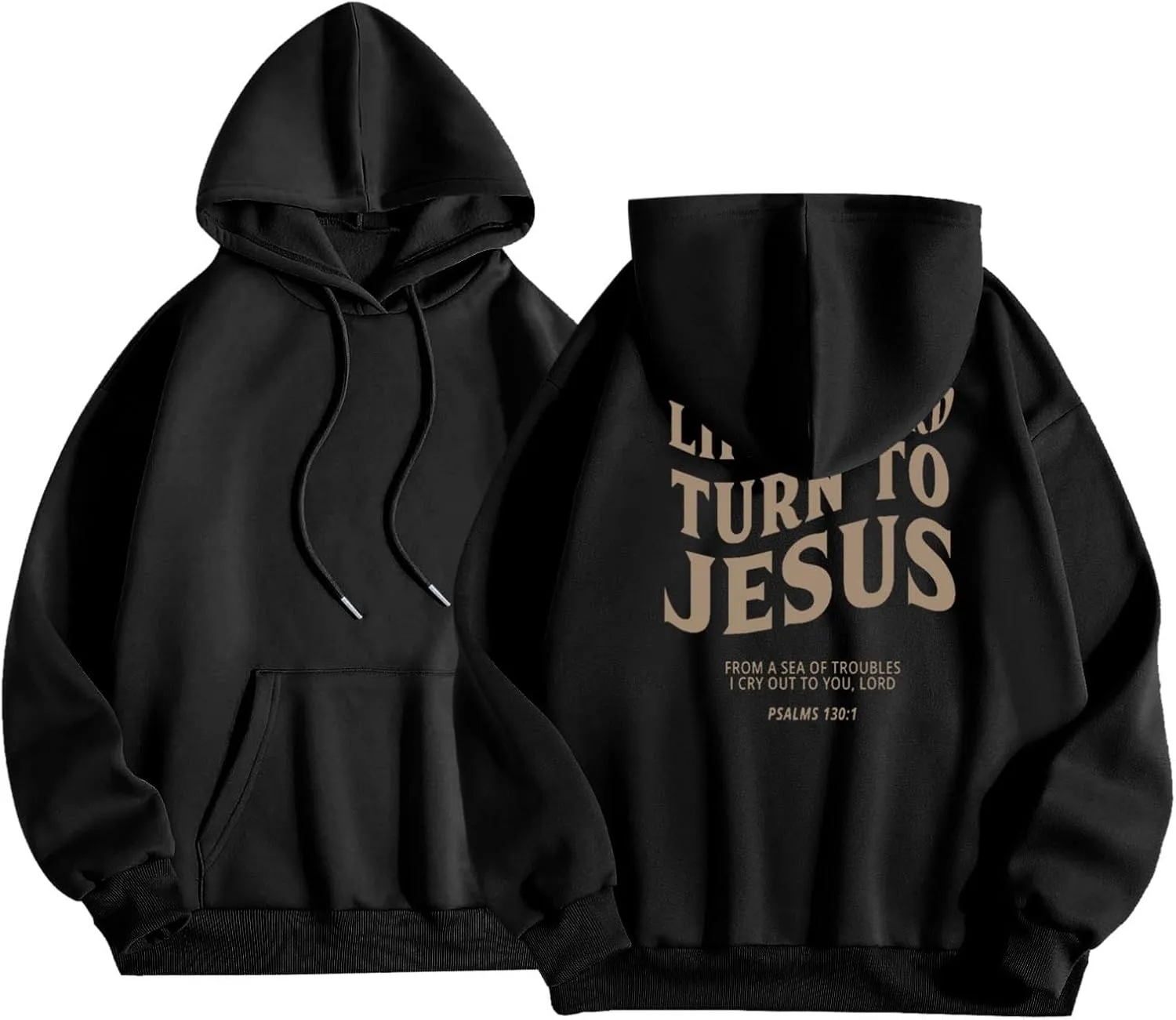 Hoodies For Teen Girls Life Is Hard Turn To Jesus Letter Print Long Sleeve Pullover Tops With Kangaroo Pocket Fall Trendy